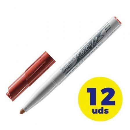 Bic Velleda 1741 Marcador para Pizarra Blanca Rojo (Set de 12) lifelines: [1,4 mm]